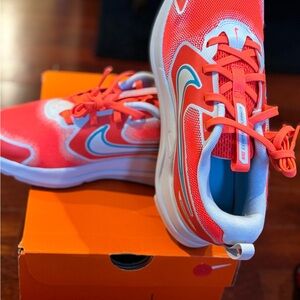 Nike Womens’ Nike Cosmic Runners in Bright orange, turquoise, and White Sneakers